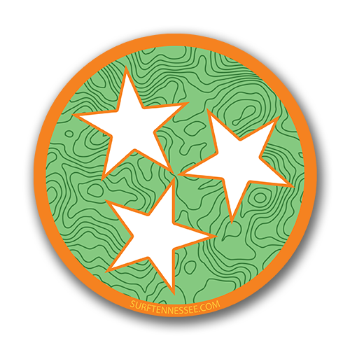 The Tri Star Orange Topo Sticker - surf tennessee tennessee shirts